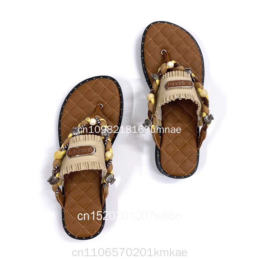 Novas Sandálias Femininas Retr - Flip Flop Leather Men avaliação e preço