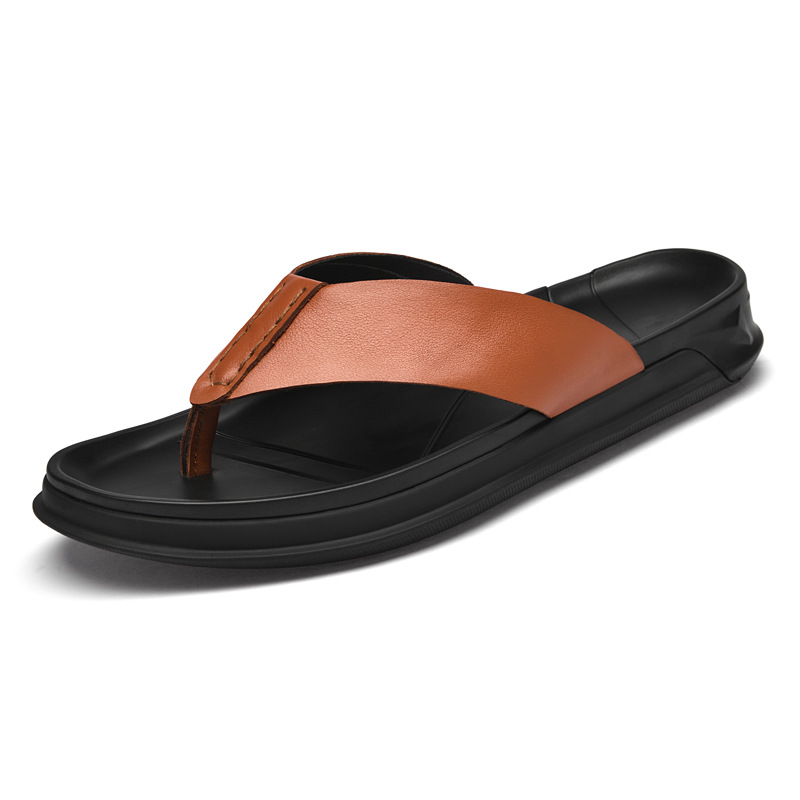 Sandálias masculinas de verão  - Flip Flop Leather Men avaliação e preço