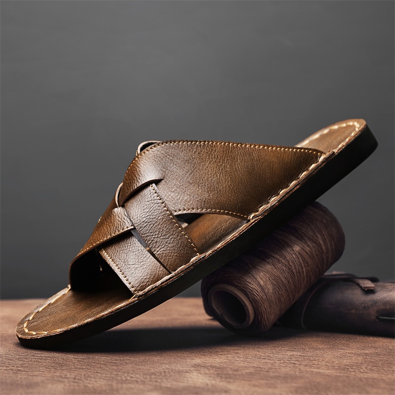 Chinelos masculinos de couro g - Flip Flop Leather Men avaliação e preço