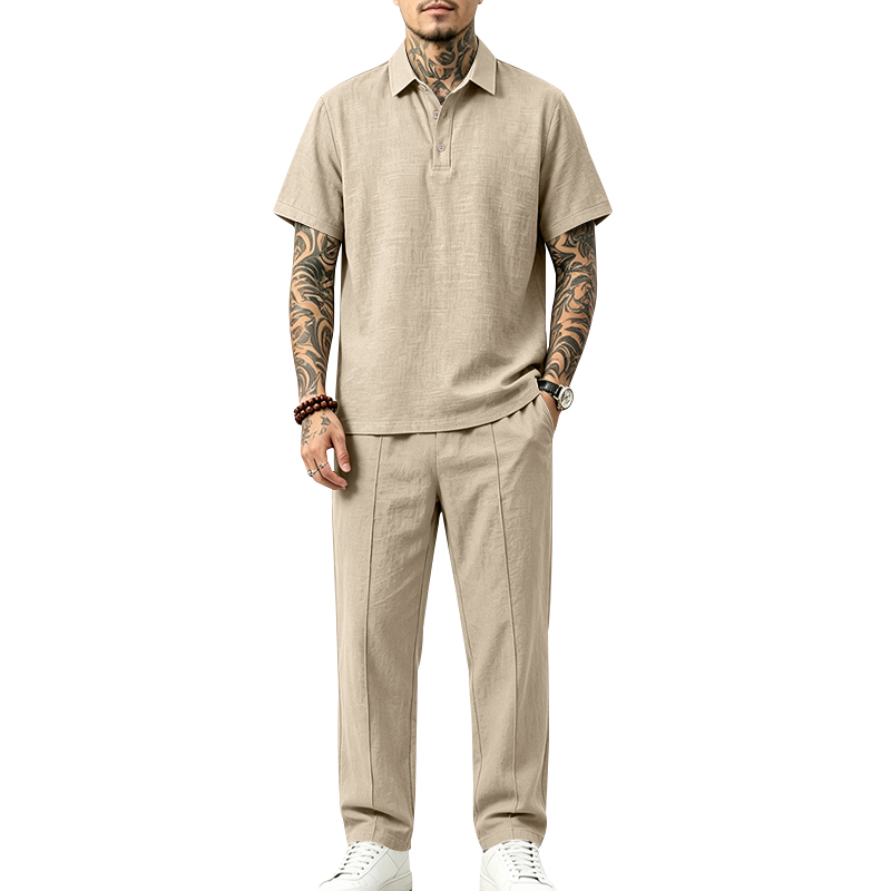 Conjunto Masculino de 2 Peças: - Short Linen Drawstring avaliação e preço