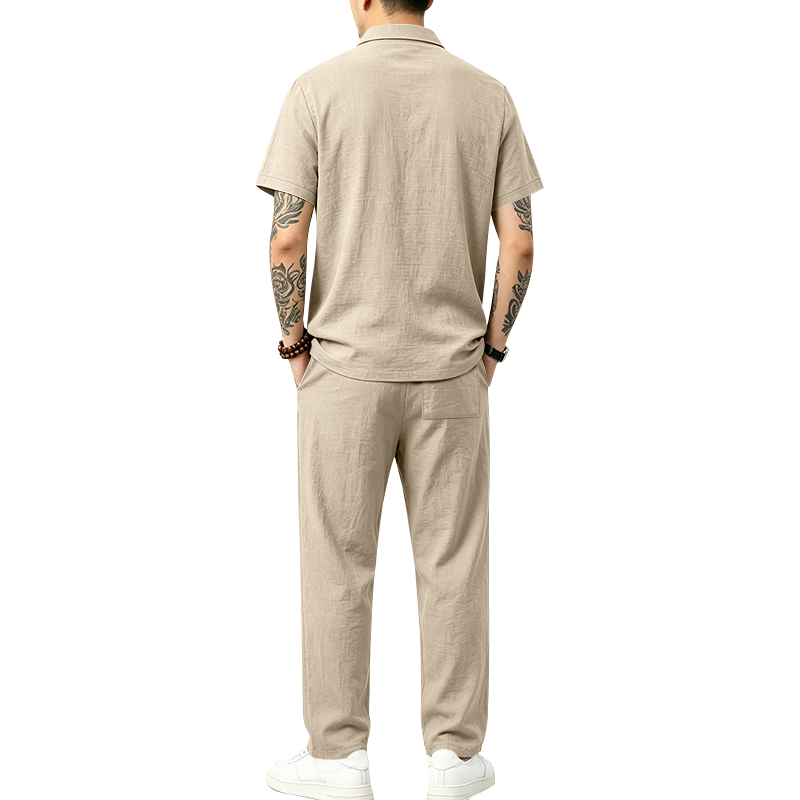 Conjunto Masculino de 2 Peças: - Short Linen Drawstring avaliação e preço